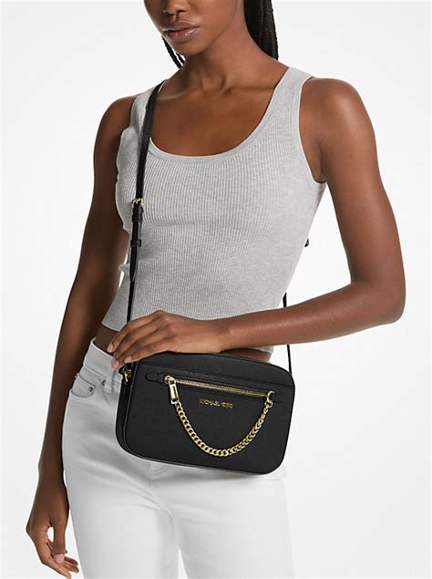 michael kors large saffiano leather crossbody|Michael Kors jet set item.